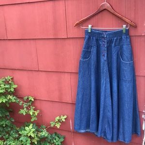 Long vintage light weight denim circle skirt DVF
